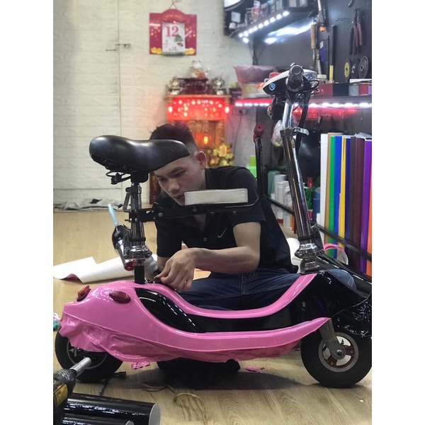 Decal màu hồng 3 lớp, Chuyên dán đổi màu ô tô, xe máy