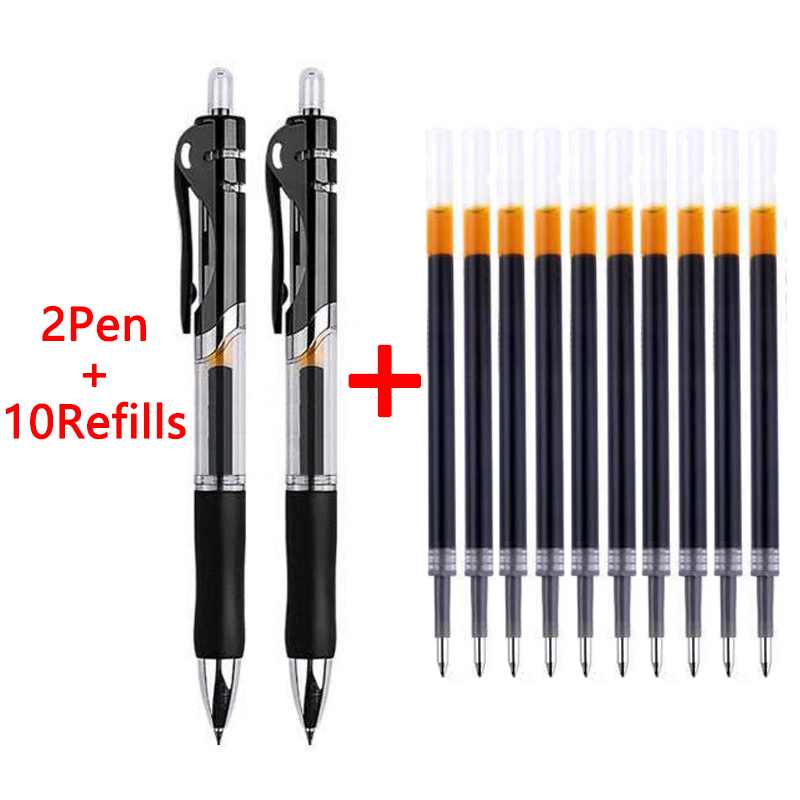 Set 2 Bút Bi Cỡ Lớn Kèm 10 Ruột Bút Thay Thế Đầu Ngòi 0.5mm