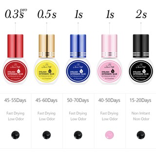 Keo nối mi GLAMLASH Bộ keo nối mi giả riêng lẻ Bộ keo đen để sử dụng chuyên nghiệp 0,3-2 giây Thời gian khô