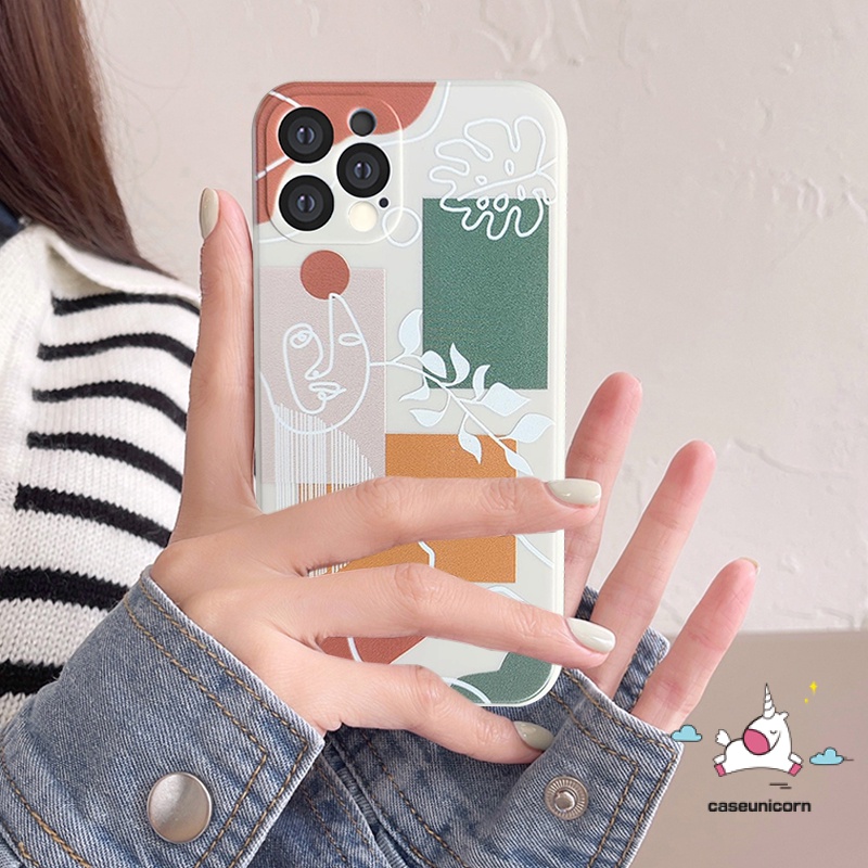 Ốp điện thoại TPU dẻo hình khuôn mặt nghệ thuật thích hợp cho IPHONE 11 12 13 PRO MAX 6 6S 7 8 PLUS X XR XS MAX SE