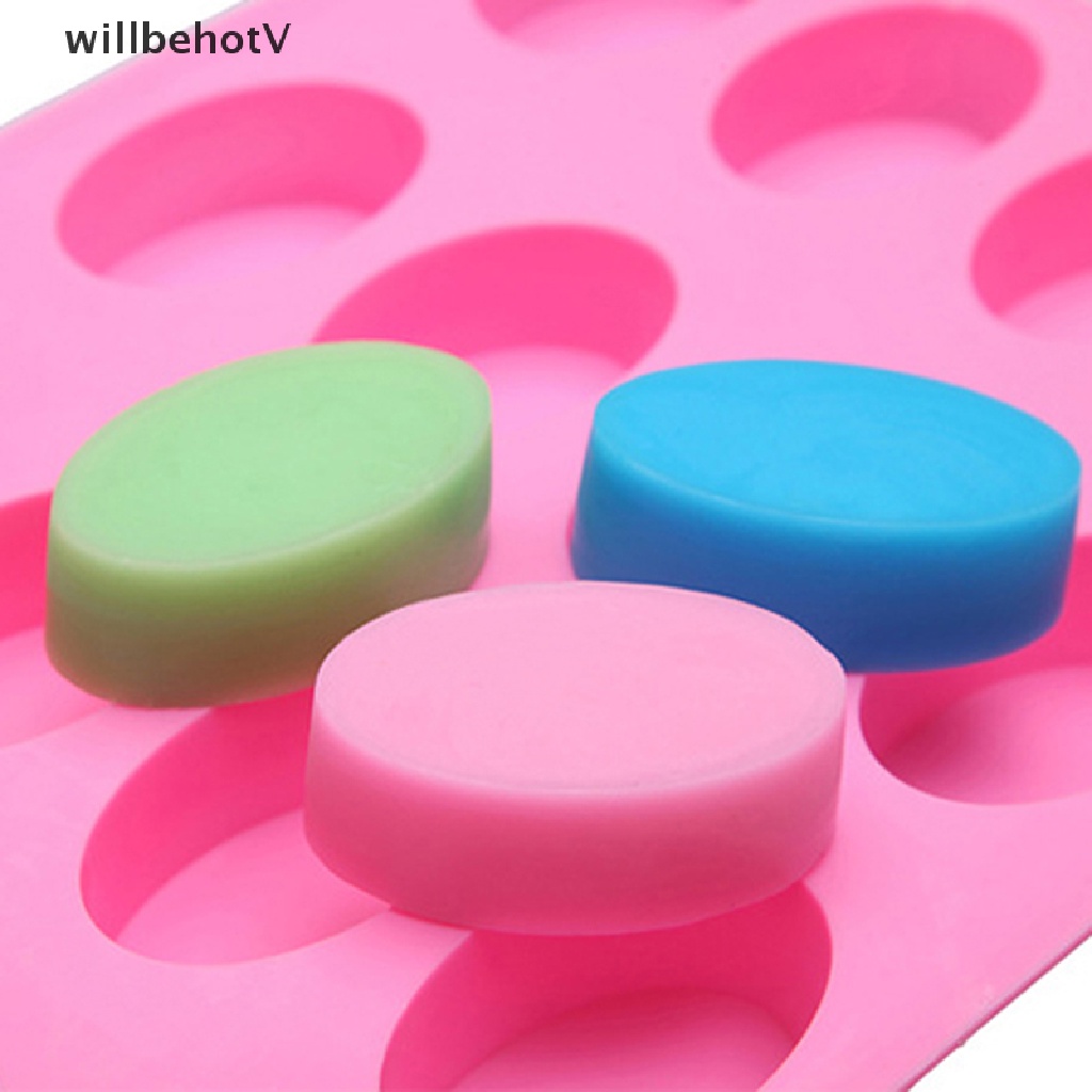 Khuôn Silicone Làm Bánh Xà Phòng 16 Ô Hình Oval