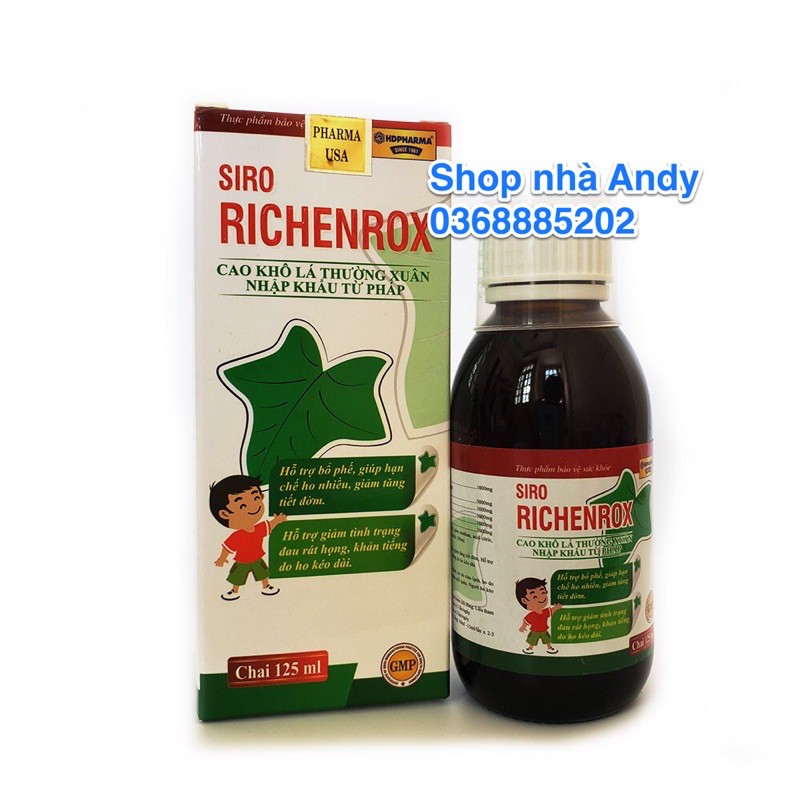 Siro RICHENROX giúp bổ phế, giảm ho, tiêu đờm - Chai 125ml