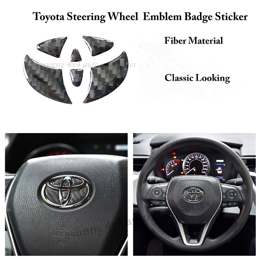 Logo Vô Lăng Xe Hơi Toyota Bằng Sợi Carbon Cao Cấp