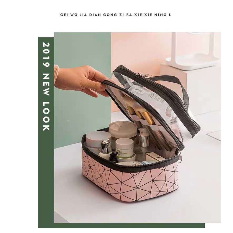 Túi Đựng Mỹ Phẩm Hai Lớp Đa Năng Phong Cách Mới