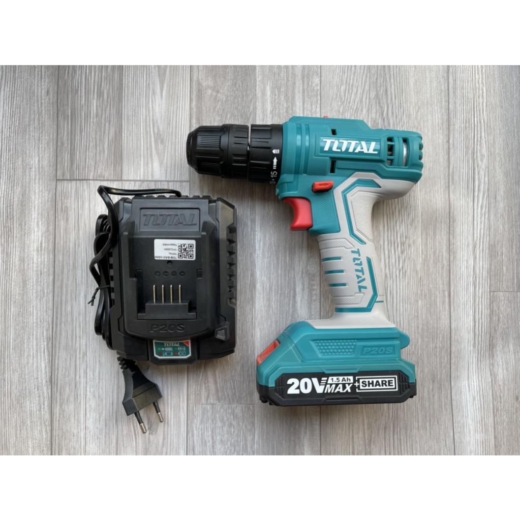 Máy khoan dùng pin sạc 20V total TDLI20011 Hai tốc độ :0-400/0-1500/min