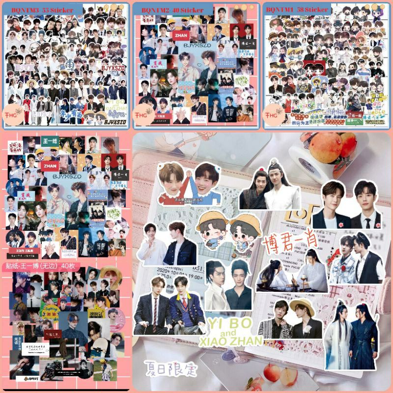 Set sticker Vương Nhất Bác Tiêu Chiến bộ hình dán trang trí Bác Quân Nhất Tiêu BJYX V24