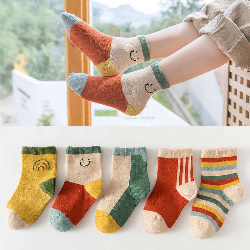 Tất cho bé từ 1 - 13 tuổi. Set 5 đôi vớ cho bé trai bé gái dễ thương sợ len mềm mịn dầy dặn thu đông ấm áp HÀNG MỚI VỀ