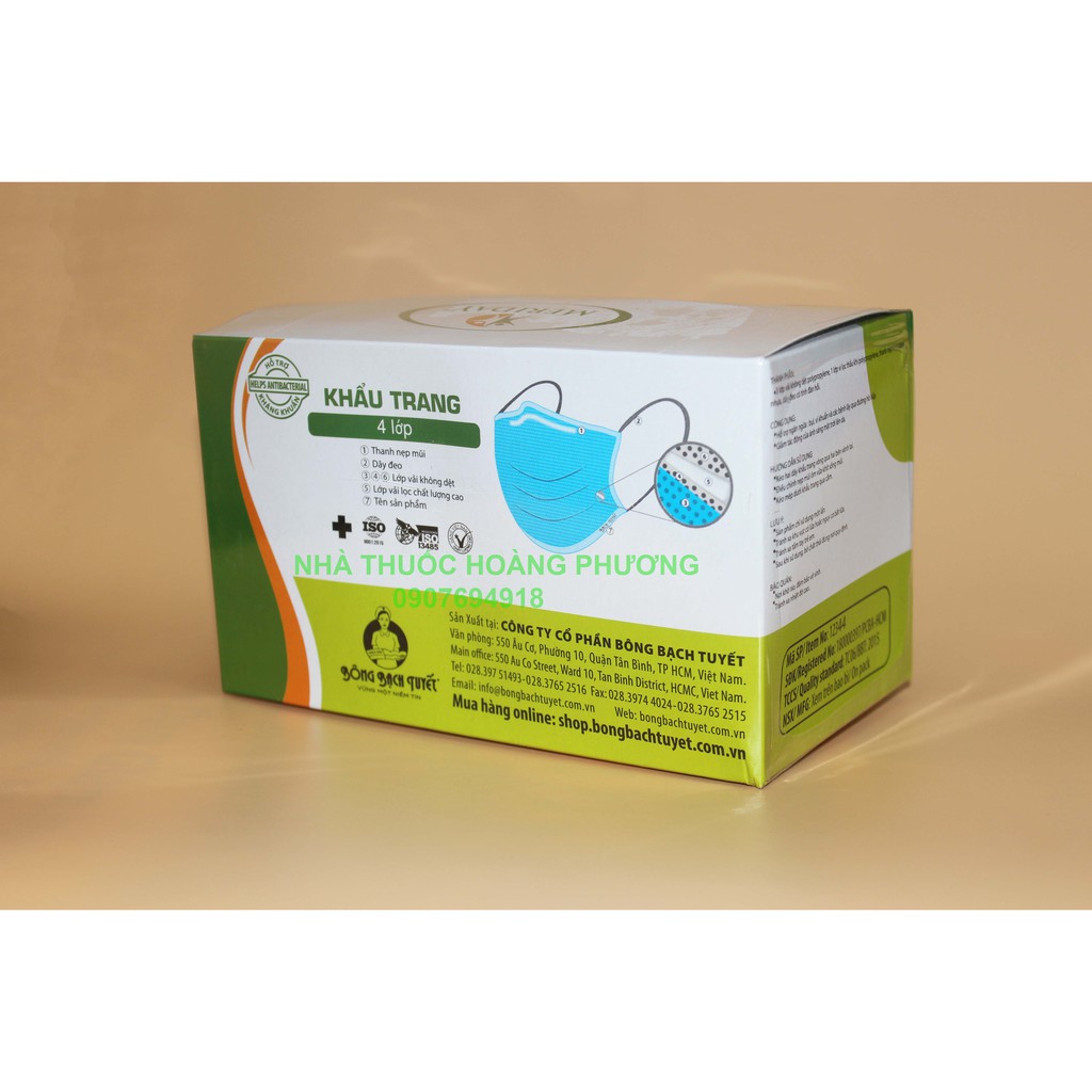 Hộp 50 Chiếc Khẩu Trang Y Tế Kháng Khuẩn MERIDAY - Chính Hãng Bông Bạch Tuyết | BigBuy360 - bigbuy360.vn