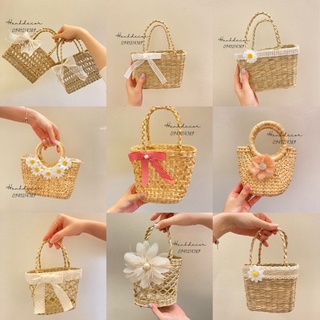 Túi xách cói cho bé HANHDECOR Làn cói mini cầm tay chụp hình du lịch nhiều mẫu.