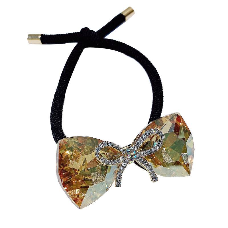 Dây buộc tóc hình nơ đính pha lê xinh xắn thời trang cho nữ