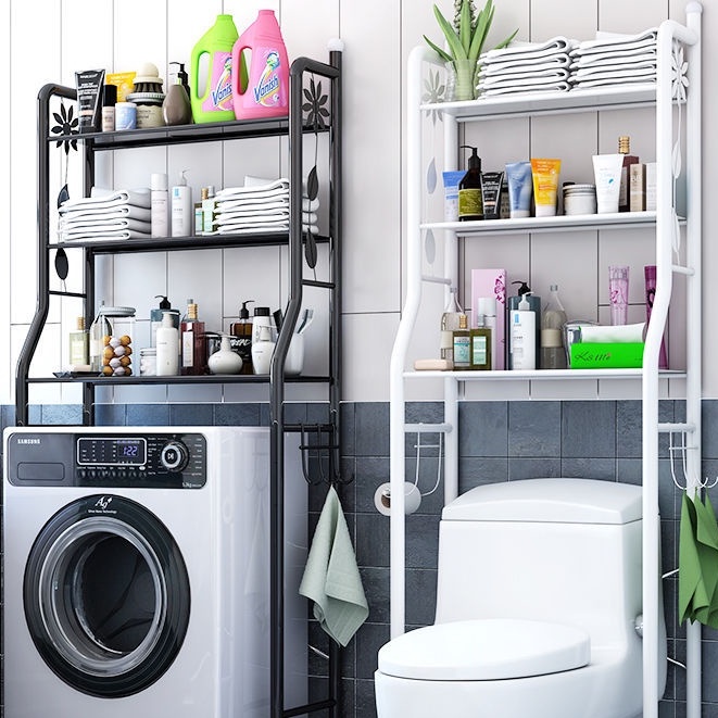 Kệ để vật dụng trên máy giặt, bồn cầu đa năng khung kim loại chắc chắn