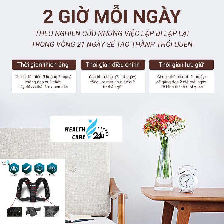 Đai chống gù lưng nam nữ Posture Corrector - Giữ vai thẳng hiệu quả sau 3 tháng [Tặng kèm 2 tấm trợ lực] M117