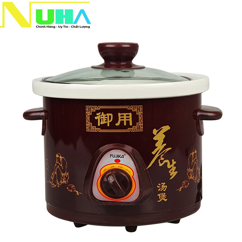 Nồi kho cá, nấu cháo Fujika FJ-KC15/25 dung tích 1.5L/ 2.5L lòng nồi bằng gốm sứ - Màu trắng, màu ngẫu nhiên tùy đợt