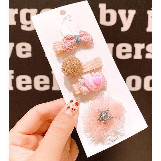 Set kẹp tóc xinh xắn, dễ thương cho bé gái