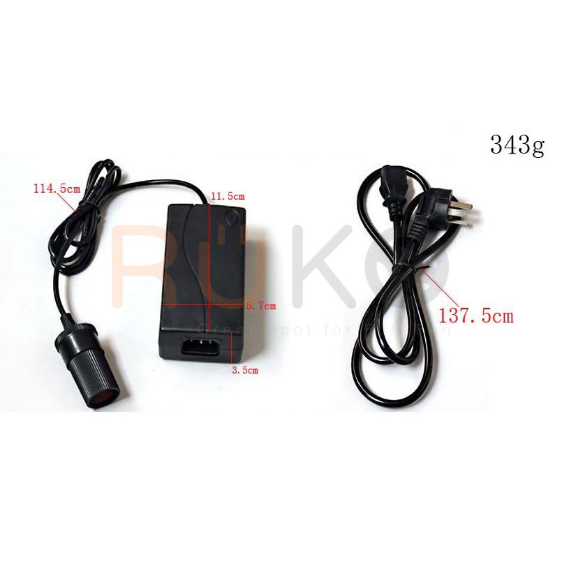 Adapter đầu ra 5A, thiết bị chuyển 220v sang 12V chuẩn đầu tẩu sạc ô tô, xe hơi