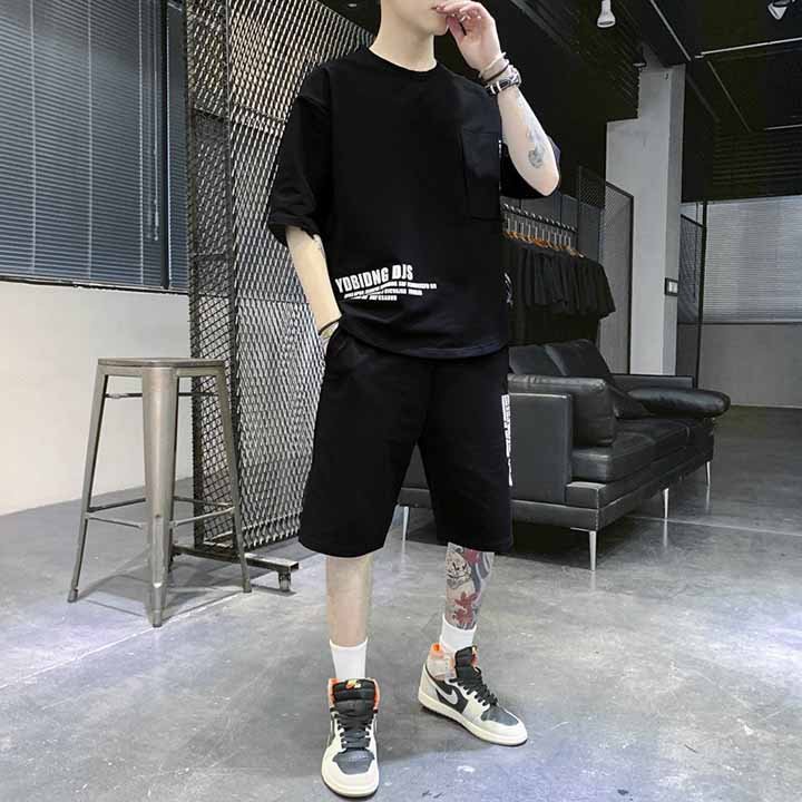 FREESHIP  Bộ thể thao mùa hè nam nữ thích hợp mặc ở nhà đi tập gym du lịch - chất liệu thun lưới mè H01