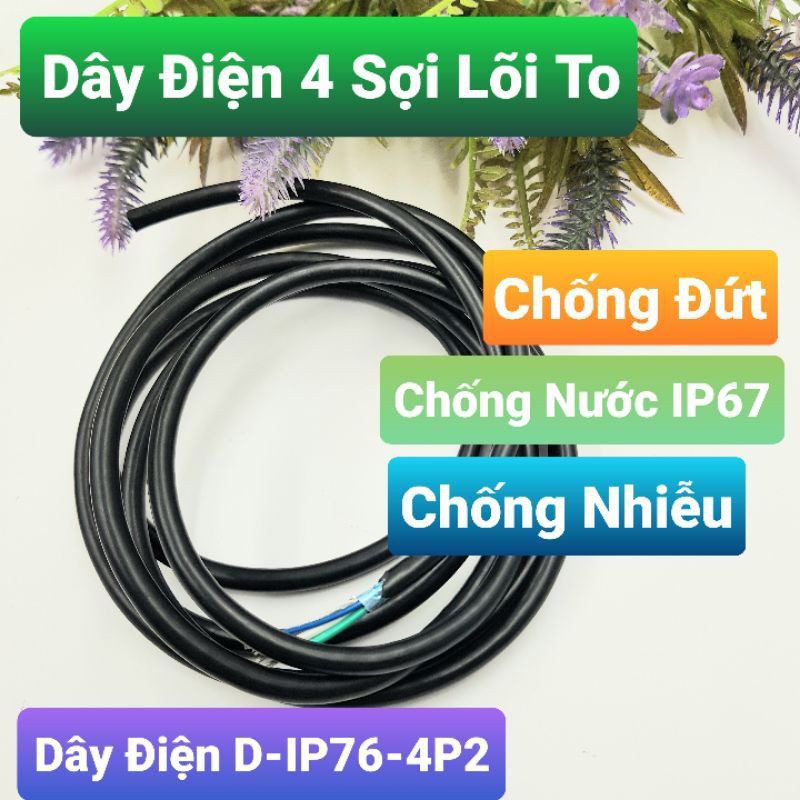 Dây Điện 4 Lõi 2 Mét Siêu Tốt Chống Nước Chống Đứt Chống Nhiễu D-IP67-4P2