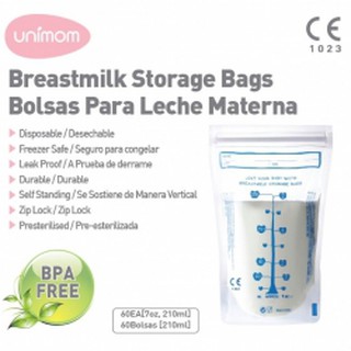 TÚI TRỮ SỮA UNIMOM TIÊU CHUẨN STANDARD KHÔNG CÓ BPA 210ML (20 TÚI/HỘP) - UM870381