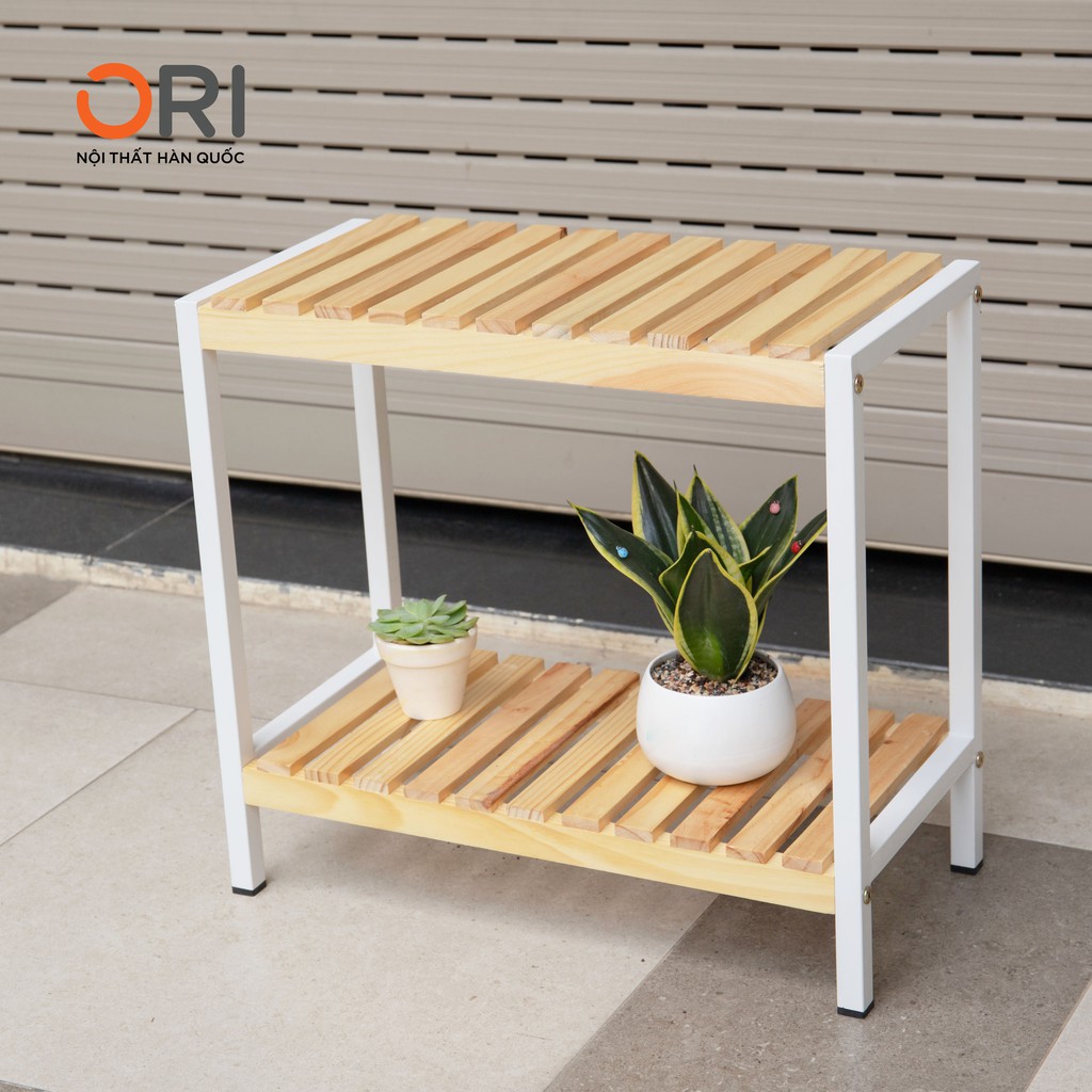 Kệ Gỗ Trang Trí - Kệ Gỗ Đa Năng 2 Tầng - IRON BENCH 2F SIZE S - ORI NỘI THẤT HÀN QUỐC