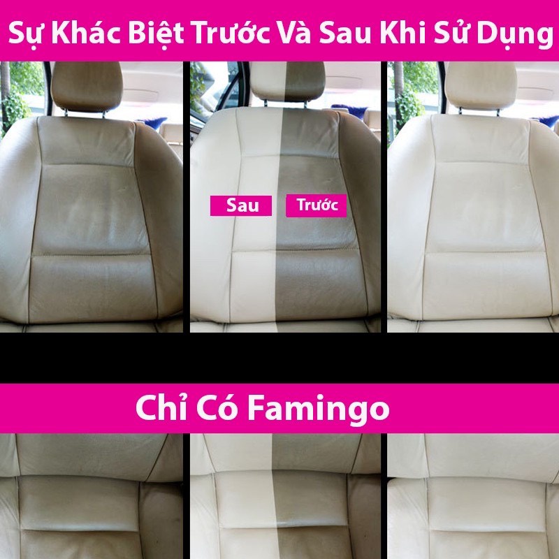 [CHÍNH HÃNG] Xịt bọt đa năng vệ sinh nội thất ô tô tẩy vết bẩn bề mặt nỉ da nhựa vải Flamingo 650ml F002