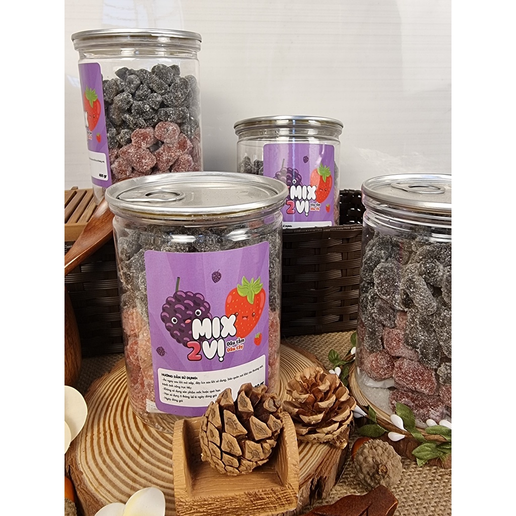 Kẹo dâu tây mix dâu tằm vị chua ngọt thơm ngon 500g - H FOODS