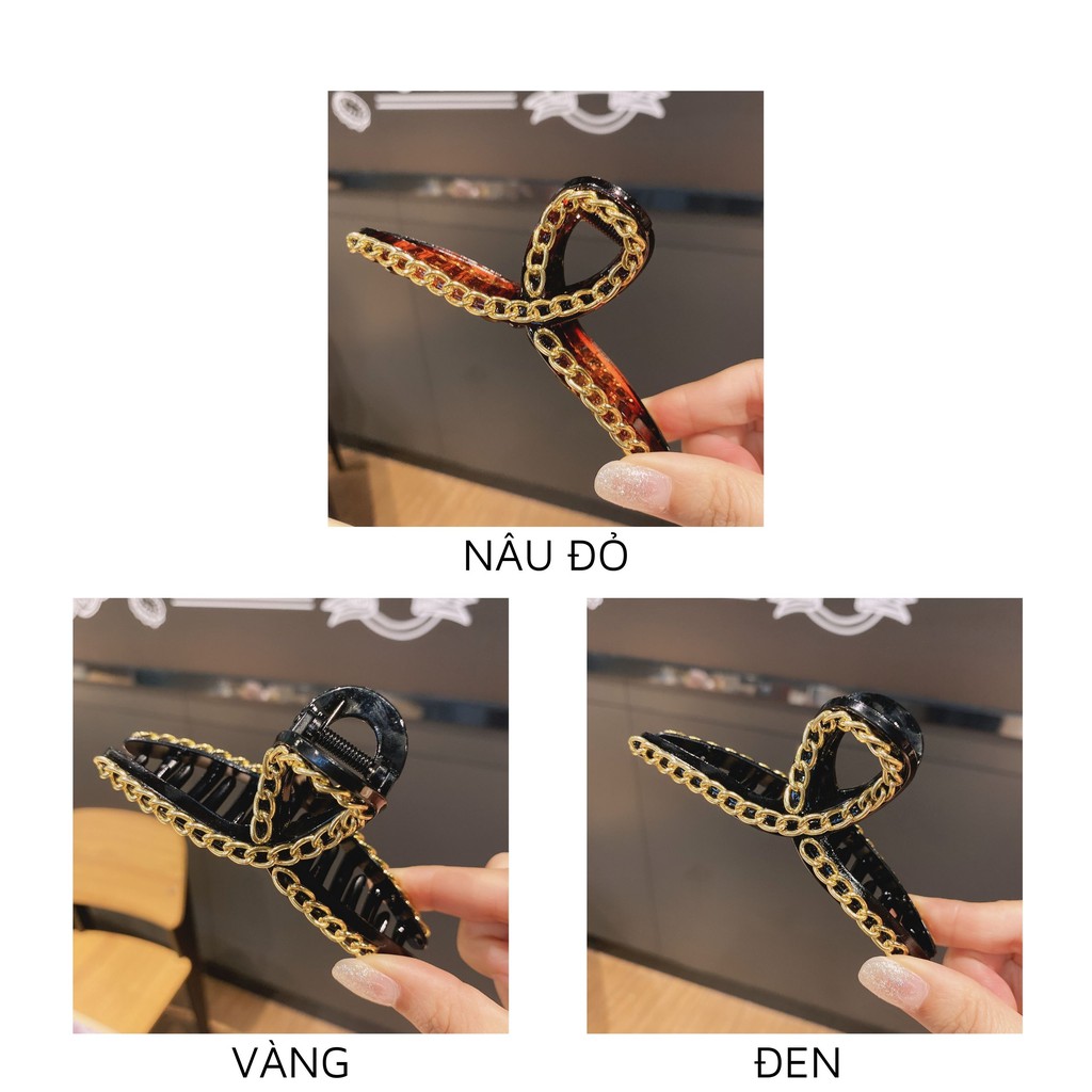Kẹp Càng Cua Nhựa Trong Dây Xích Phong Cách Đơn Giản Xinh Xắn UMI FJ127