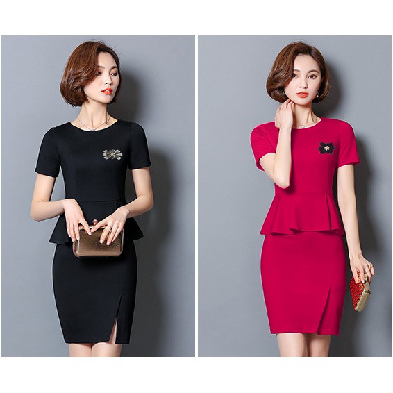 Đầm công sở kết hoa cao cấp