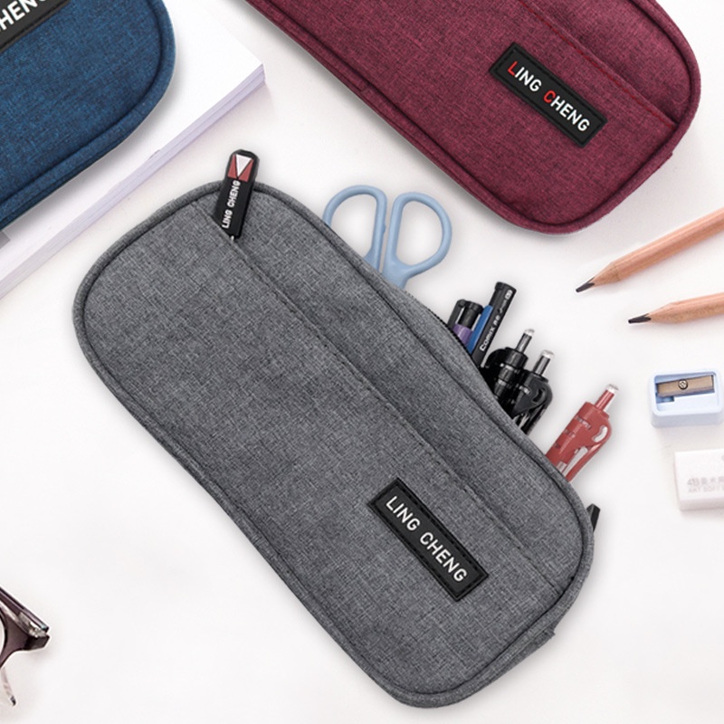 Hộp bút nam Túi Đựng Bút Hai Lớp Bằng Vải Oxford Cỡ Lớn Cho Nam Và Nữ