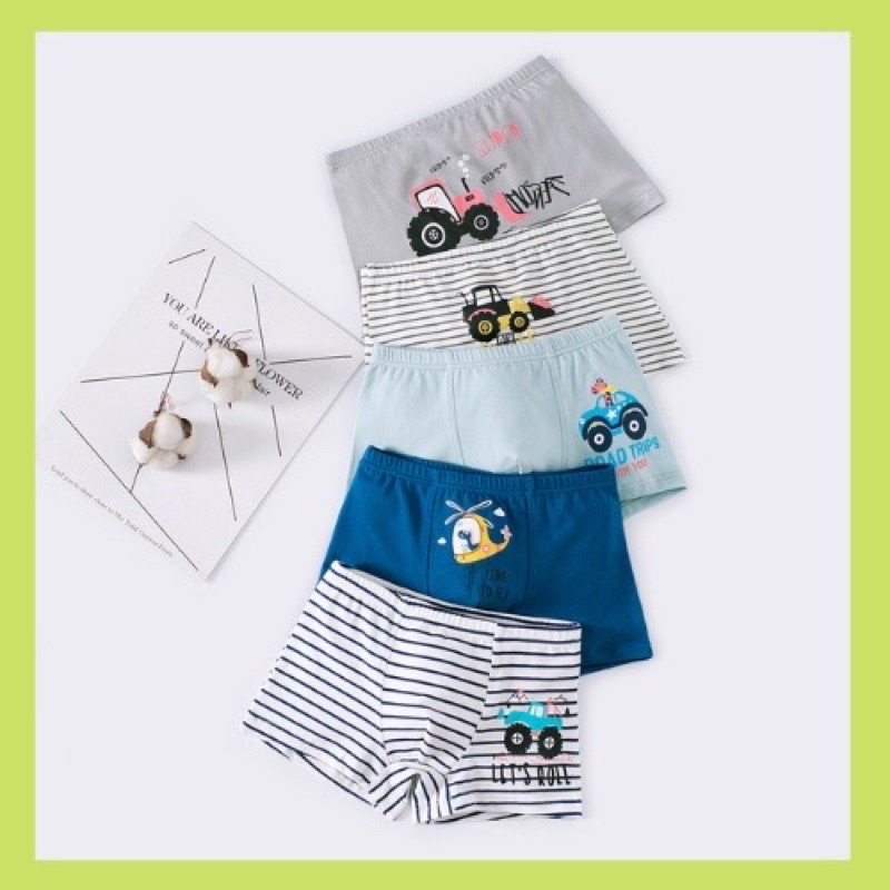 Quần lót bé trai 2-14tuổi HIKITO combo 5 cái