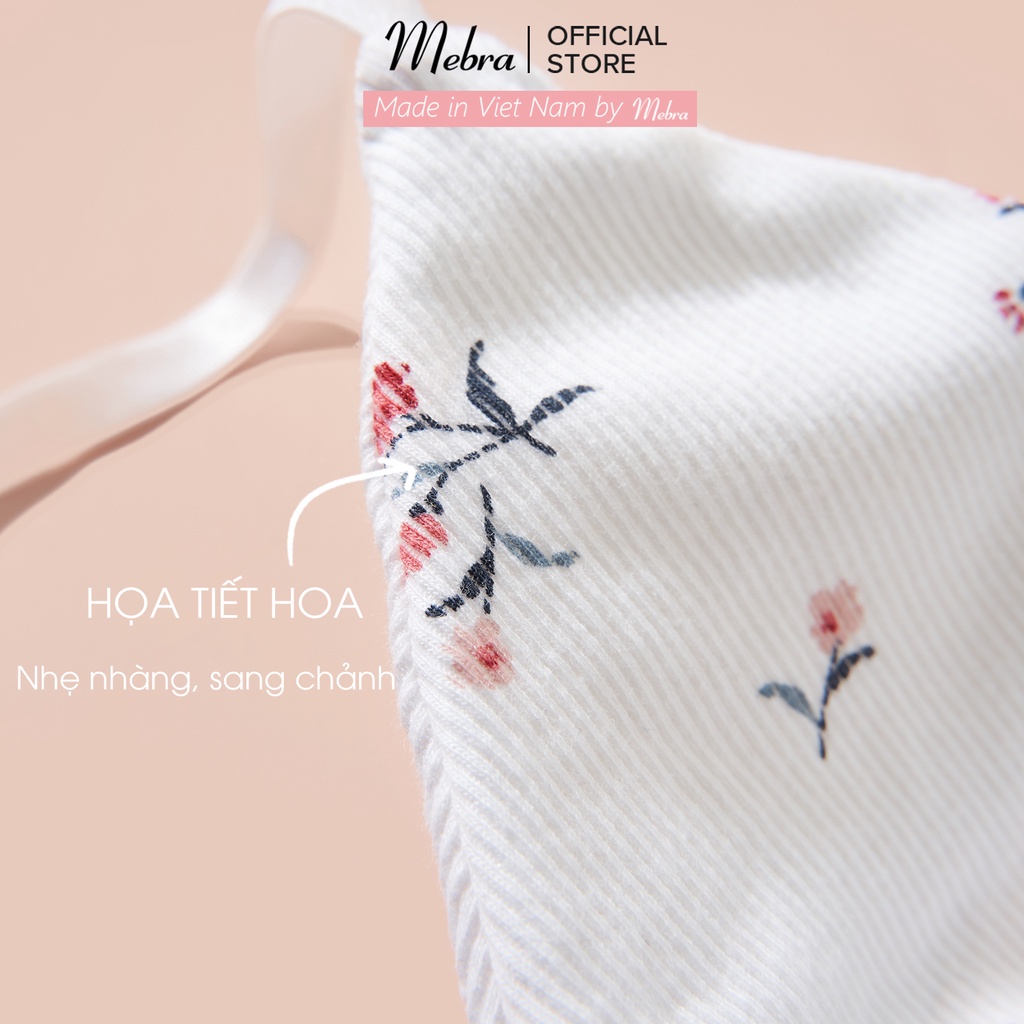 Áo bra trắng mút đệm mỏng không gọng cotton kháng khuẩn thấm hút mồ hôi mặc đi biển mùa hè có bigsize Mebra A011