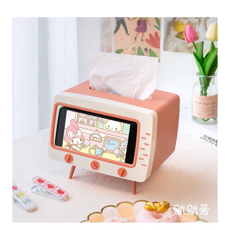 Hộp Giấy Ăn Có Khe Để Điện Thoại Hộp Giấy Ăn Hình Tivi