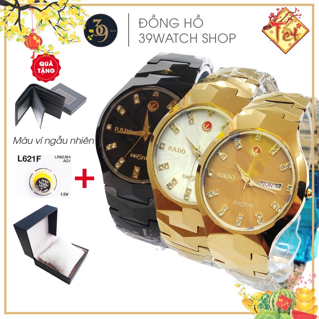 [Tặng ví da nam] Đồng hồ Julibé nam RA43 NA màu vàng, chất liệu dây đá ceramic nguyên khối, mặt kính saphire chống trầy