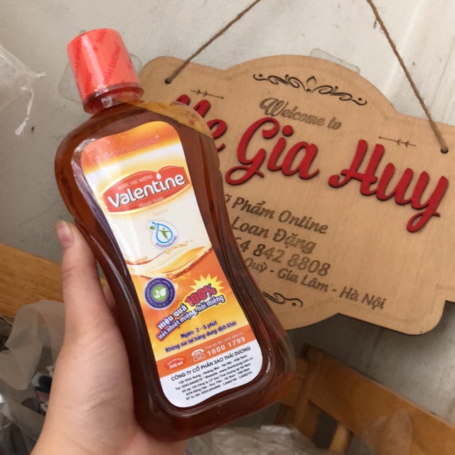 Nước súc miệng valentine 500ml