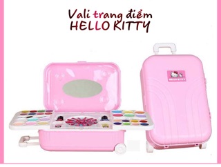 Vali trang điểm hello kitty - phấn thật,son,sơn móng