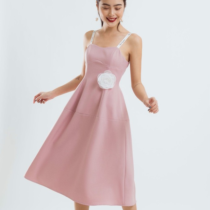 ĐẦM DÂY XẾP LI ĐÍNH HOA - D1197 | BigBuy360 - bigbuy360.vn