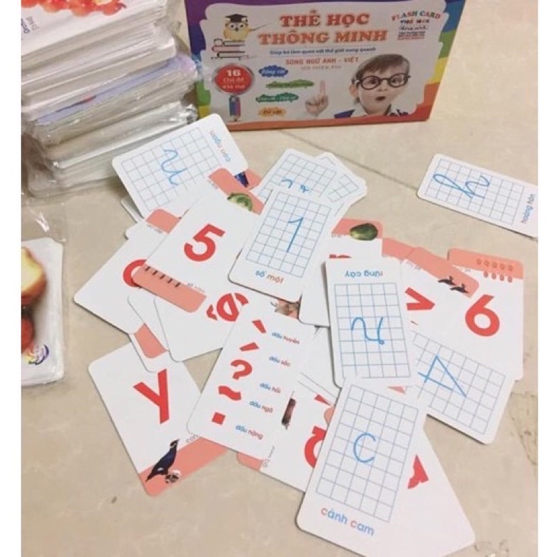 Bộ thẻ học thông minh flashcard 16 chủ đề với 416 thẻ bộ thẻ GlennDoman dạy bé nhận biết cho bé từ 0-6 tuổi Binkids T04