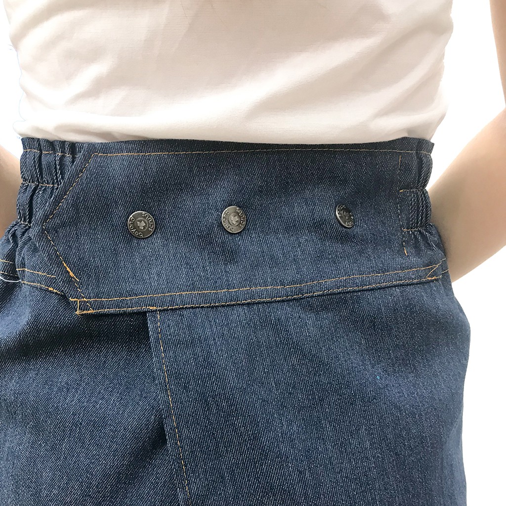 [free ship 99k] Váy chống nắng freeSize jean trơn xẻ trước cố định bằng khuy VJXT0047 | BigBuy360 - bigbuy360.vn