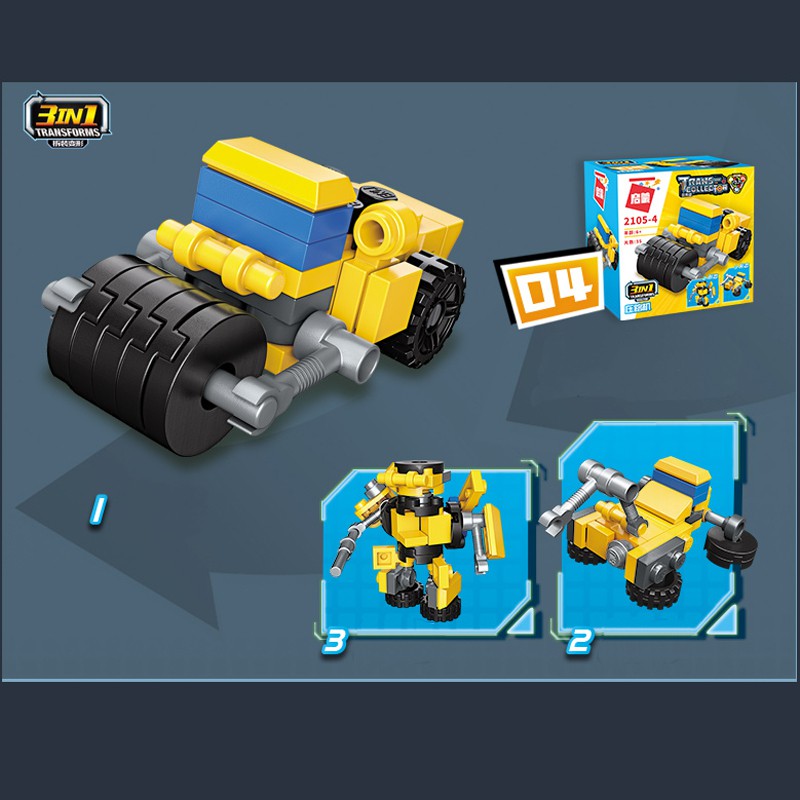 Đồ Chơi Xếp Hinh Lắp Ráp Các Xe Công Trình Và Xe Cảnh Sát Cho Bé