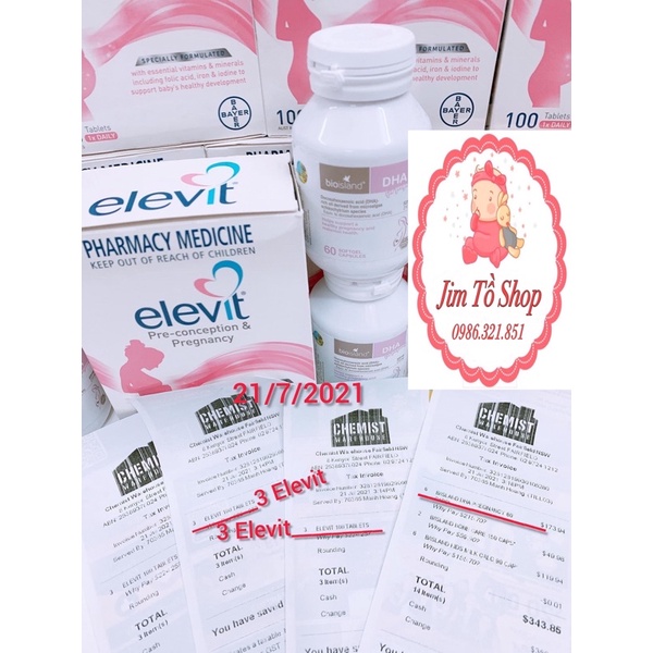 [Có Tem Chemist] ELEVIT BẦU Úc - Vitamin Tổng Hợp cho bà Bầu 100 viên - Date 2024