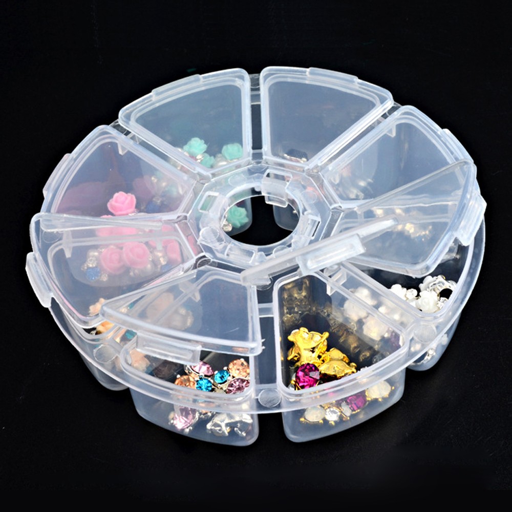 Fay Round Tool Transparent Organizer Beads Empty Storage Box