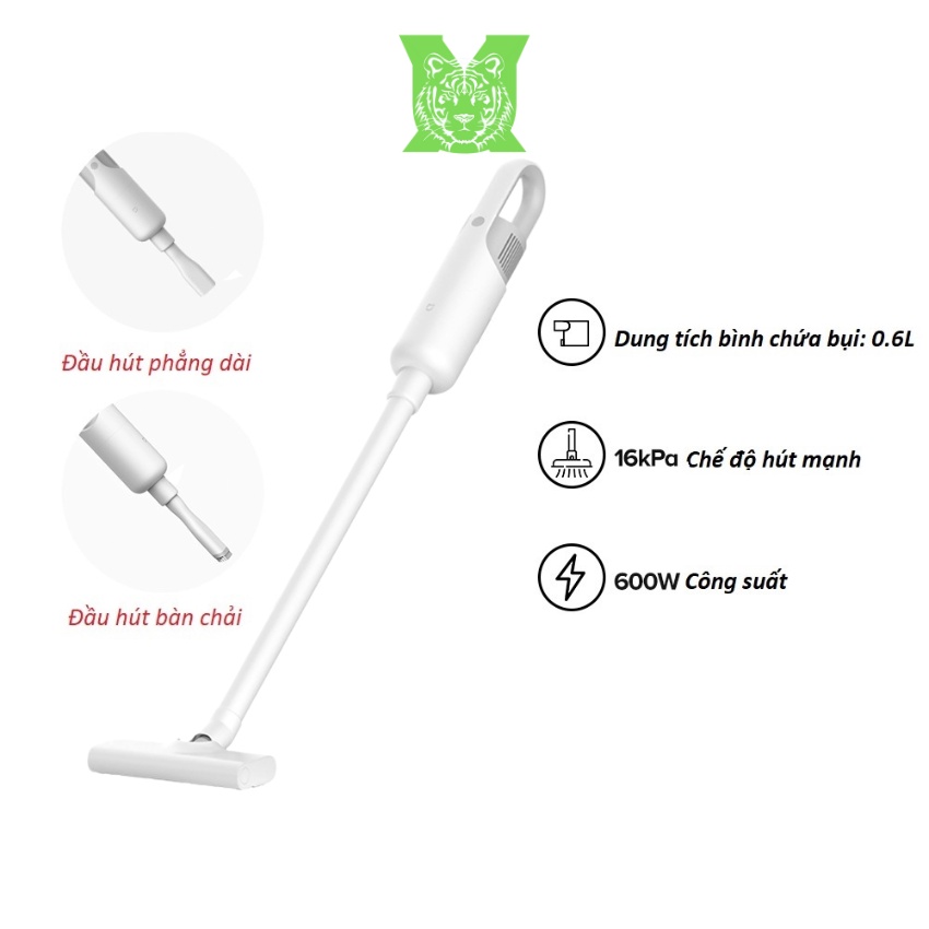 Máy hút bụi cầm tay Xiaomi Mijia MJXCQ01DY lực hút 16kPa, hút sạch bụi trên nhiều bề mặt, ngóc ngách trong nhà bạn