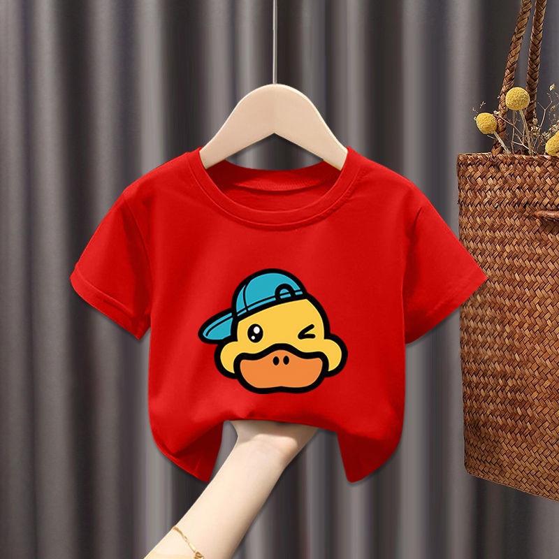 ÁO THUN BÉ TRAI BÉ GÁI IN HÌNH VỊT DỄ THƯƠNG