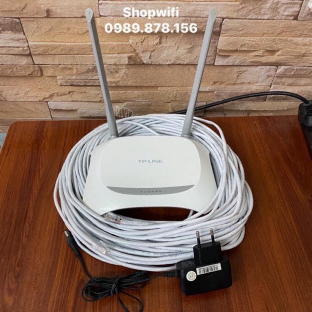 YT9 Bộ phát Wifi TPLink hai râu + Dây mạng 5m, 10m, 15m ...50m - CAT5E chính hãng 45 YT9