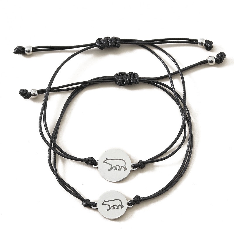 Set 2 Vòng Tay Hình Gấu Sáng Tạo Phù Hợp Cho Cặp Đôi / Bạn Thân