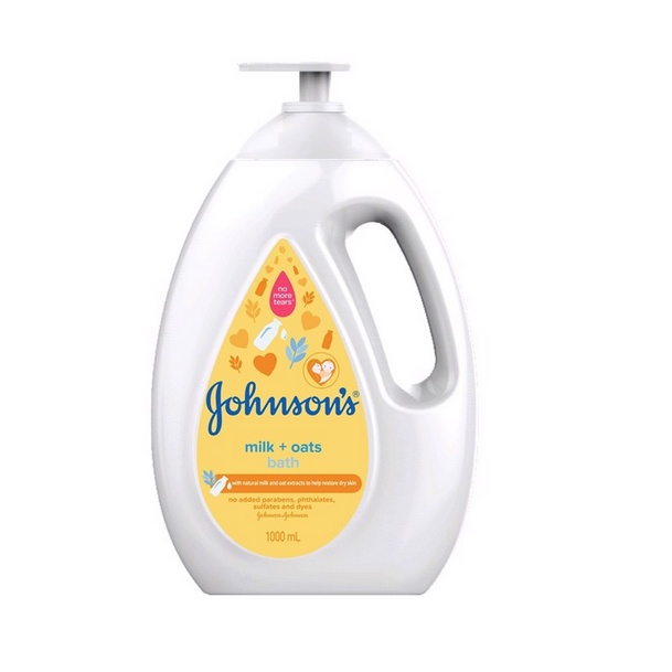 Sữa tắm dưỡng ẩm cho trẻ em Johnson's Milk + Oats bath chứa sữa và yến mạch 200ml/1L (Malaysia)
