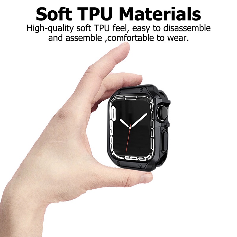 Ninki Ốp Bảo Vệ Viền TPU Mềm Mạ Điện Chống Sốc Cho Apple Watch Series 8/7 41mm 45mm