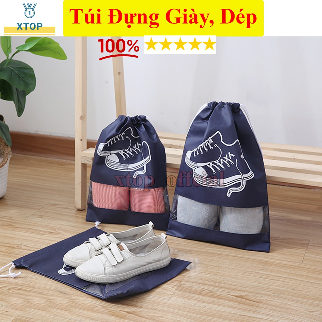 Túi Đựng Giày Dép Du Lịch Có Dây Rút Loại Tốt KhôngThấm Nước, Túi Giày Tiện Dụng Cao Cấp XTOP TD01