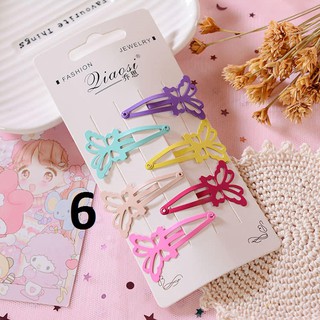 Set 6 Kẹp Tóc Sắc Màu Dễ Thương