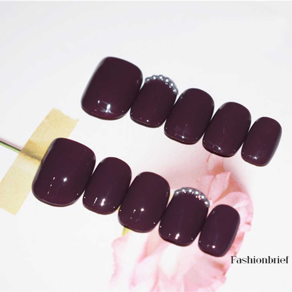 [Hàng mới về] Set 24 Móng Tay Giả Đính Ngọc Trai Nhân Tạo Hình Trái Tim Xinh Xắn