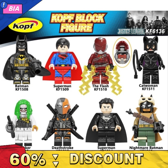 Batman the Flash Superman Minifigures DC Justice League Super Heroes Building Blocks Kids Lego Toys KF6136